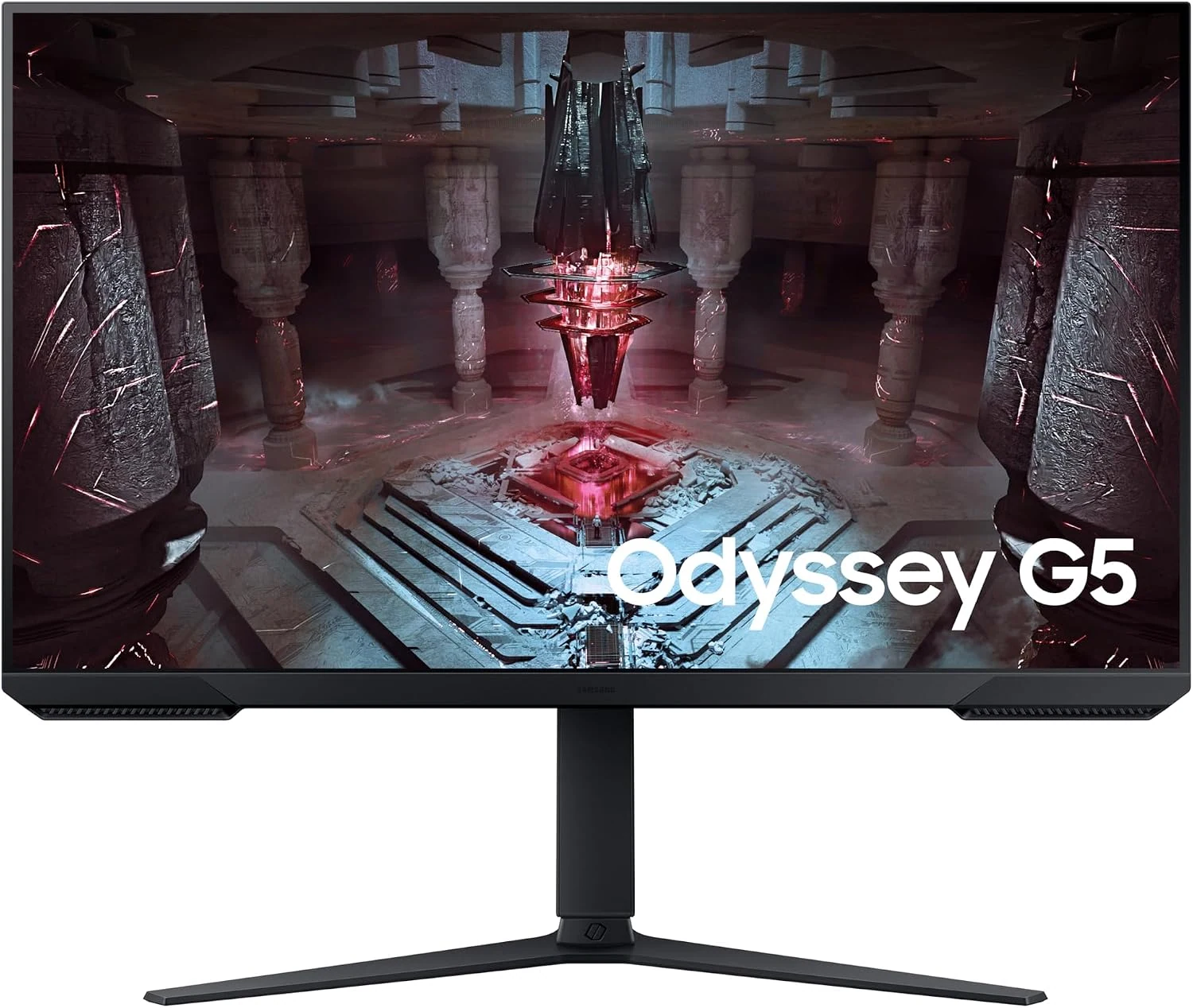 Écran Samsung Odyssey G5 sur fond blanc